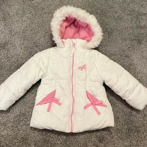 Baby Girl White Winter Puffer